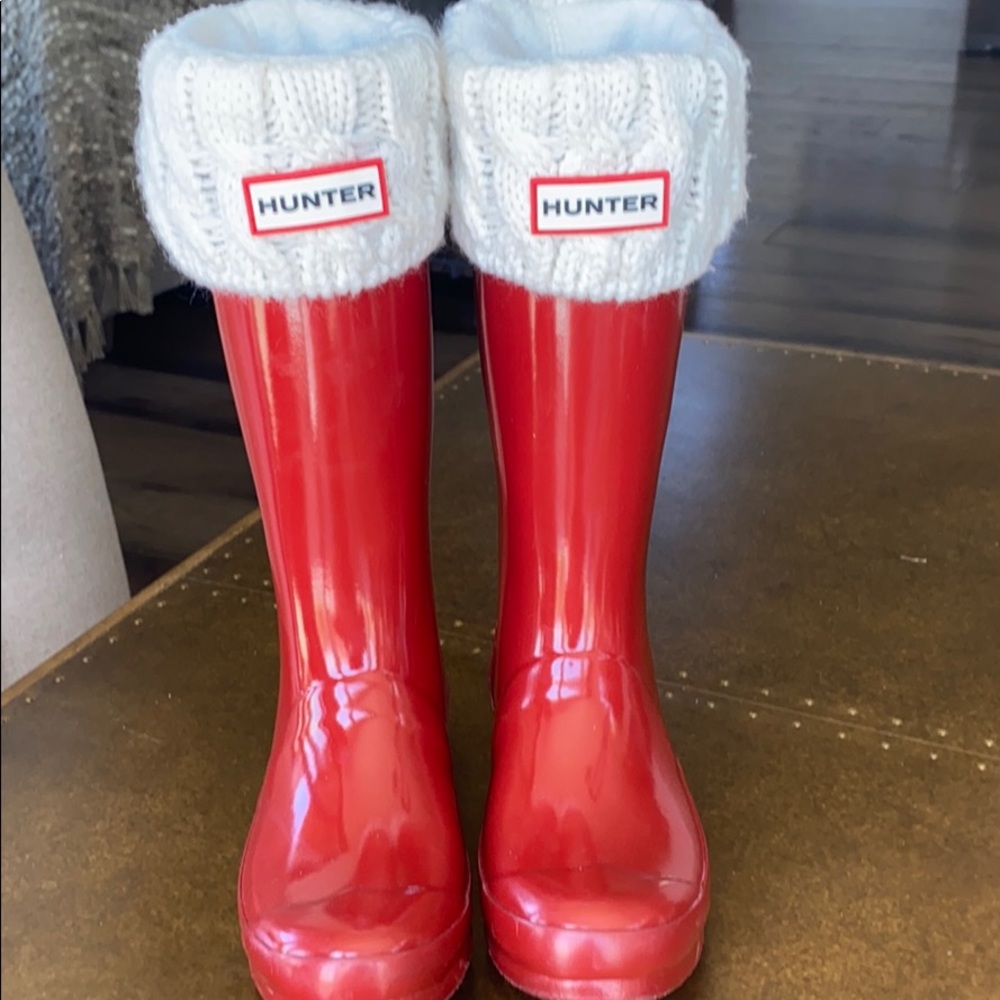 Girls Red HUNTER rubber boots!